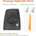 Passenger Right Side Upper Rearview Convex Heated Mirror Glass With Rear Holder Fits for 2015-2022 Ford Transit-150 250 350 HD for CK4Z17K707B CK4Z17K707D