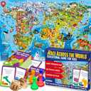 QUOKKA Board Game for Kids 8-12 - Learning, Educational Card Games for Ages 6-8 - Indoor, Outdoor Activity for Teens, Adults, Family - Geography, World 100 Question Cards with Top Facts