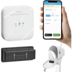WiFi Mailbox Alert, Briidea 500ft Wireless Mailbox Alert with APP Control, Real-Time Mail Delivery Alerts, Remote Monitoring to Save Time & Prevent Mail Theft,IP67 Waterproof (white)