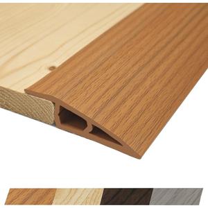 1/2" to 3/5" Height Threshold Ramp - Rubber Threshold, Floor Transition Strip, Door Strip, Wheelchair Ramp, Carpet to Tile Strip (Light Brown Coffee, 40 inches)