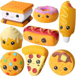 Zhanmai 8 Pcs Slow Rising Toys Food Foam Stress Toys in Hot Dog Cake Bread Smore Pizza Biscuit Donut for Teens Adults Anxiety Stress Relief