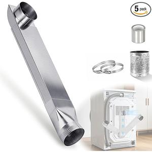 UD48S 4" adjustable dryer vent Kit 23"-43", Compatible with Whirlpool and all 4" Dryer Vent Outlet, Periscope Dryer Vent for Tight Spaces, Easy Install Laundry Venting, OEM, Stainless Steel