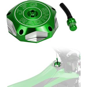 JFG RACING Billet Gas Fuel Tank Cap Cover for KX85 KX100 14-23/KX250 05-08 19-23/KLX110L 10-20/KX250F KX450F 06-18/KX450 19-23/KLX450R 08-15 18-19/KFX450R 08-23-Green