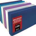 Better Office Products 5 x 8 Inch Index Card Case 6 Pack, Semi-Rigid Plastic, with Clear Index Dividers, Assorted Colors Will Vary