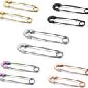 5 Pairs Safety Pin 316L Surgical Stainless Steel Earrings 20G Hypoallergenic Hoop Earring Set for Mens Womens