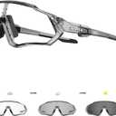 KAPVOE Photochromic Cycling Glasses Men Women Mountain Bike Sunglasses Clear MTB Bicycle Riding - K9408 (60-photochromic Dark Gray)