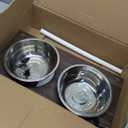 Spacnom Elevated Dog Bowls for Large Dogs, Raised Dog Bowl Stand with Two X-Large Stainless Steel Bowls for Dogs, 3.5L Capacity, Rustic Walnut