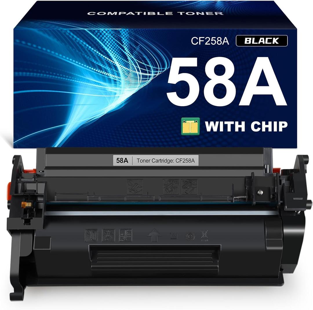58A CF258A Toner Cartridge (with chip) Compatible Replacement for HP 58A CF258A 58X CF258X LaserJet MFP M428fdw M428dw M428fdn Pro M404n M404dn M404dw M404 M428 Toner Laser Jet Printer (Black 1-Pack)
