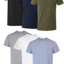 Hanes Men's Pocket T-Shirt Pack, 6-Pack, Cool & Breathable Cotton Tees, Stay-Tucked Undershirts for Men L
