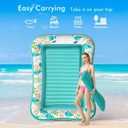 Inflatable Tanning Pool Lounger Float, Stonful 75" x 51" Pool Floats Adult with Pillow & Cup Holder, 4 in 1 Water Filled Inflatable Sun Tan Tub Tanning Bed for Swimming Pool Backyard Beach (Green-L)