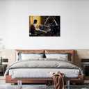 LoveHouse Piano Wall Art Black Musician Pictures Wall Decor Music Paintings