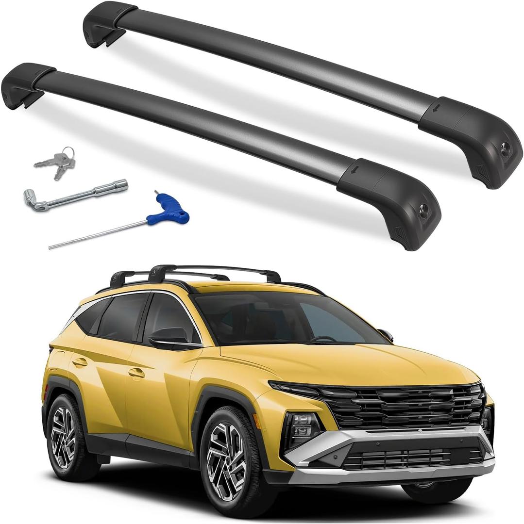 300lbs Roof Rack Cross Bars Compatible with Hyundai Tucson 2016-2026 SE SEL N Line Limited NX4 with Lock Aluminum Anti-Rust Cross Bar for Rooftop Cargo Luggage Kayak Canoe Bike Snowboard