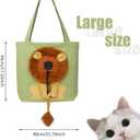 Lion-Shaped Show Head Pet Canvas Shoulder Bag, Outcrop, Large (Light Green)