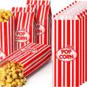 Sherr 1000 Pcs 1oz Popcorn Bags Bulk Red Retro Stripes Disposable Popcorn Bags for Movie Nights Circus Carnival Party Favors Birthday Party Event Supplies Machine Accessories