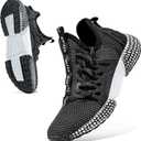 WETIKE Boy's Shoes Mesh Slip on Lightweight Running Sneakers (Black)