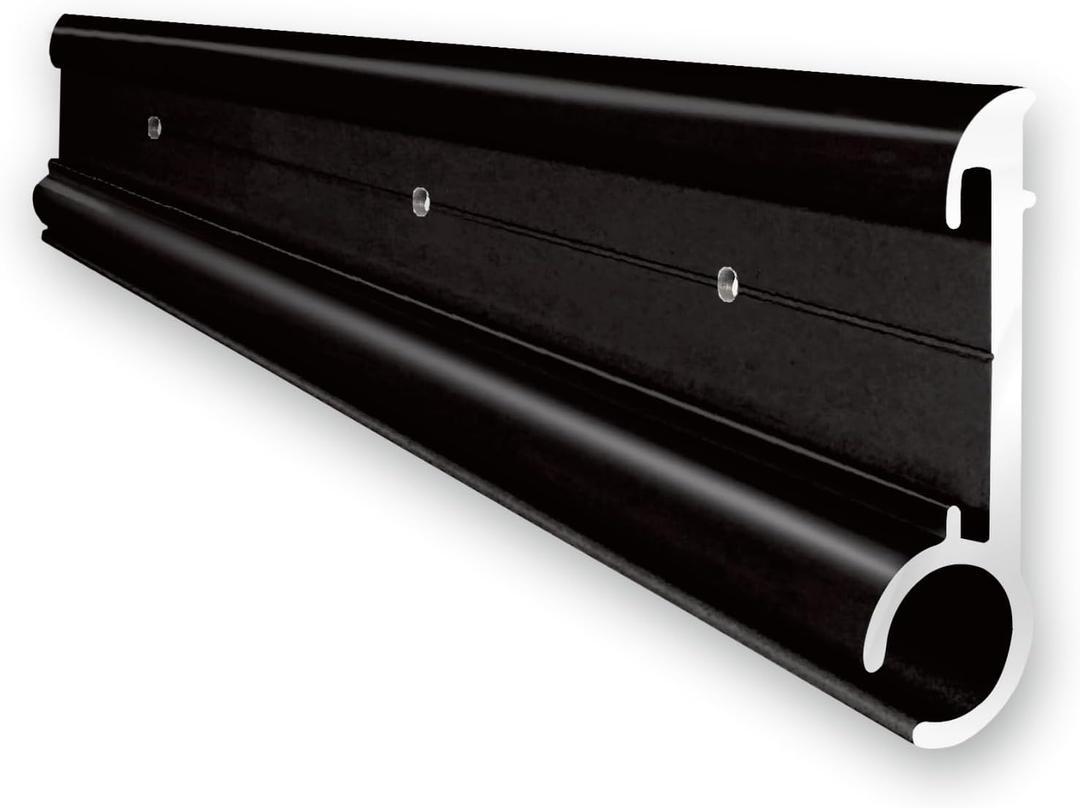 RV Awning Trim, Aluminum RV Insert Roof Trim, 51" Length Black Camper Trailer Awning Rail (2 Trim Pieces, Black)