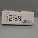 Peakeep Small Digital Alarm Clock Plug in for Bedrooms Bedside, Tiny Electric Clock Large Big Numbers Display Battery Backup for Desk Table, 6 Dimmers, 5 Adjustable Alarm Volume (White)