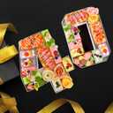 40 Set Cardboard Number for Charcuterie 10.2'' Fillable Tray Charcuterie Paper Box for 40th Birthday Anniversary Party Decorations Chocolate Candy Cupcake Container
