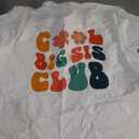 Retro Cool Big Sis Club Floral Big Sister On Back T-Shirt, Medium