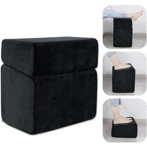 ROYALAY Adjustable Foot Rest Under Desk for Office, High-Density Foam Foot Rest with 3 Adjustable Heights, Ergonomic Footrest with Washable Cover for Home, Airplane, Travel(17 * 11 * 17in, Black)