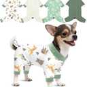 Glittme 4 Pack Dog Pajamas for Small Dogs Girl Boy, Soft Stretchy Puppy Onesies Jumpsuit, Breathable Pet Pjs Clothes for Sleeping & Anti-Shedding, Cute Doggy Apparel Vest