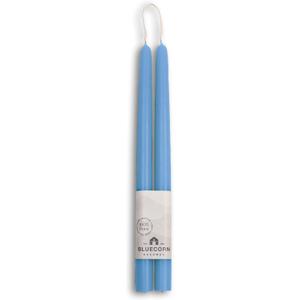 Bluecorn Beeswax Taper Candles, 100% Pure Natural Bees Wax, Pair of 12 Inch Light Blue Tapered Candlesticks, Clean Burning & Dripless, Fragrance Free, Long Lasting, Home Decor, American Made, 1 Count