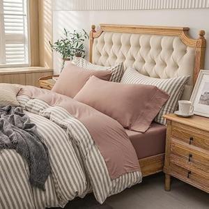 PURE ERA Jersey Knit 4pc Bed Sheet Set 100% T-Shirt Cotton Super Soft Comfy Breathable Fits Mattress Up to 20" Extra Deep Pocket (Solid Petal Pink, Cal King)