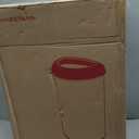 Ninestars OTT-50-19RD Open Top Office Bathroom Trash Can, 13 Gal 50L, Stainless Steel Base (D Shape, Red Lid)