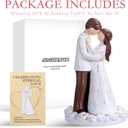 Wedding Cake Toppers Bride and Groom Gift, Hand-Painted Resin Sculpture of Embracing Bride and Groom, Romantic Gifts for Couples Anniversary Engagement Valentines Day Gift Ideas