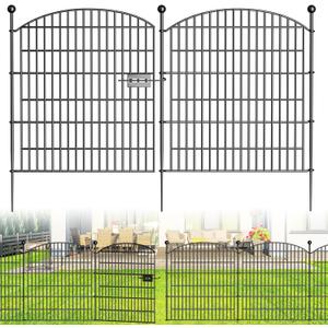 15 Panels Decorative Garden Fence with Gate - 32 in (H) x 35.4 ft (L) No Dig Dog Fence Outdoor for Yard, Rustproof Tall Garden Fencecing Panels, Animal Barrier Suitable for Yard Border, Patio