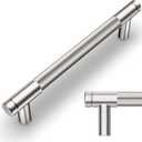 Amerdeco 10 Pack Brushed Satin Nickel Knurled Cabinet Pulls 5 Inch Center to Center Kitchen Cabinet Handles for Drawer Dresser, Cupboard and Wardrobe ZH0031