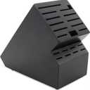 20 Slot Knife Block Storage Without Knives, Universal Acacia Wood Knife Holder for Kitchen Countertop, Large Butcher Block Organizer, Easy Storage of Knives, Black