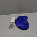 MORTICIA Short Straight Blue Women Bob Full Bang with Dragonfly Hairpin + Black Key Pendant Necklace(Adult 2)