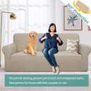 YEMYHOM Couch Cover Latest Jacquard Design High Stretch Sofa Covers for 3 Cushion Couch, Pet Dog Cat Proof Slipcover Non Slip Magic Elastic Furniture Protector (Sofa, Khaki)
