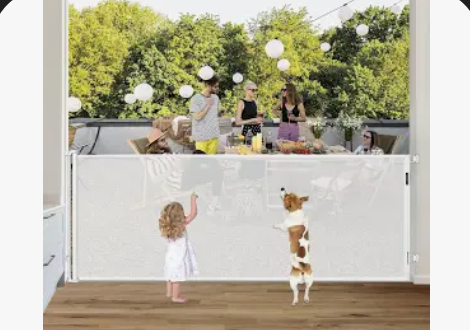 42" Tall X 95" Long Baby Gates Indoor Extra Long Baby Gates for Large Openings Extra Tall Retractable Dog Gates for The House Extra Wide, White