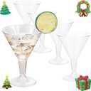 Liacere 24 Pack Clear Plastic Martini Glasses - 6.25oz Disposable Cocktail Glasses - Plastic Margarita Glasses Perfect for Wedding & Party