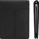 Slim Bifold RFID Blocking Full Grain Genuine Leather Front Pocket Minimalist Thin Wallet with Money Clip for Men - (SB20) (Midnight Cinder)