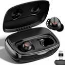 IAMJOY Gaming Earbuds, 20ms Ultra-Low Latency Wireless Earbuds, 90H Playtime, 2.4GHz Dongle & Bluetooth, Noise-Canceling Mic, Compatible with Meta Quest 3/2, PS5/4, Switch, Steam Deck, PC (Jet Black)