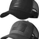 American Flag Trucker Hat,USA Hat for Men Women Snapback Baseball Cap Adjustable Breathable Mesh Side Durable Hats