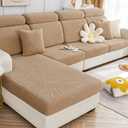 Magic Sofa Covers Soothing Home Sofa Cushion Covers Sofa Hero Covers for Couch Magic Couch Covers Stretch Slipcovers for Couches and Sofas (Wheat-Camel Brown,Large Single Seat Cover)