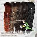 NAYOO Brown Wigs with Bangs for Women Long Curly Wavy Hair Wigs Heat Resistant Synthetic Fiber Wigs for Daily Party Use 24 Inches (Medium Brown Mixed Blonde)