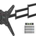 BONTEC TV Wall Mount for 2665 Inch Flat and Curved Screens with 37.4 Inch Long Extension, Full Motion Swivel Design, Heavy Duty Bracket for Corner or Monitor Setup, Max VESA 400x400, Holds 77 lbs