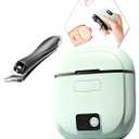 Electric Nail Clipper, 2026 Improved Nail Clippers Set, Includes an Automatic 2-in-1 Nail Clippers (with LED Light & Storage Box), an Oblique Nail Clippers, Ideal for All Your Nail Care Needs - Green