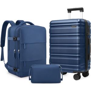 3 Piece Luggage Set 20 Inch Carry On Suitcase with Spinner Wheels, PC Hard Shell TSA Lock, Expandable & Fully Lined Interior, Airline Approved