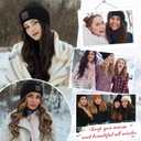 S-noilite Beanie Wig Hair Extensions,18 Inch Long Wavy Hair Extensions with Knitted Hat Wigs for Women Winter Medium Brown with Dark Blonde