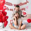 Red Glitter A Little Sweetheart is on the Way Banner, Welcome Little Sweetheart Baby Shower Supplies, Valentine's Themed Baby Shower Party Decorations Supplies