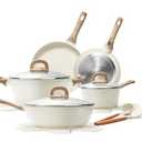 EWFEN 25 Pcs Pots and Pans Set, Nonstick Ceramic Cookware Sets, Healthy Non-Toxic, Large Capacity, Induction Compatible, Cooking Set with Frying Pans & Saucepans, PFAS/PTFE/PFOA Free, Classic Black