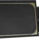 SUNEE Certificate Holders(Black, 50 Packs), Diploma Covers Gold Foil Border, for Letter Size 8.5x11 Certificates, Cardstock, Document Papers