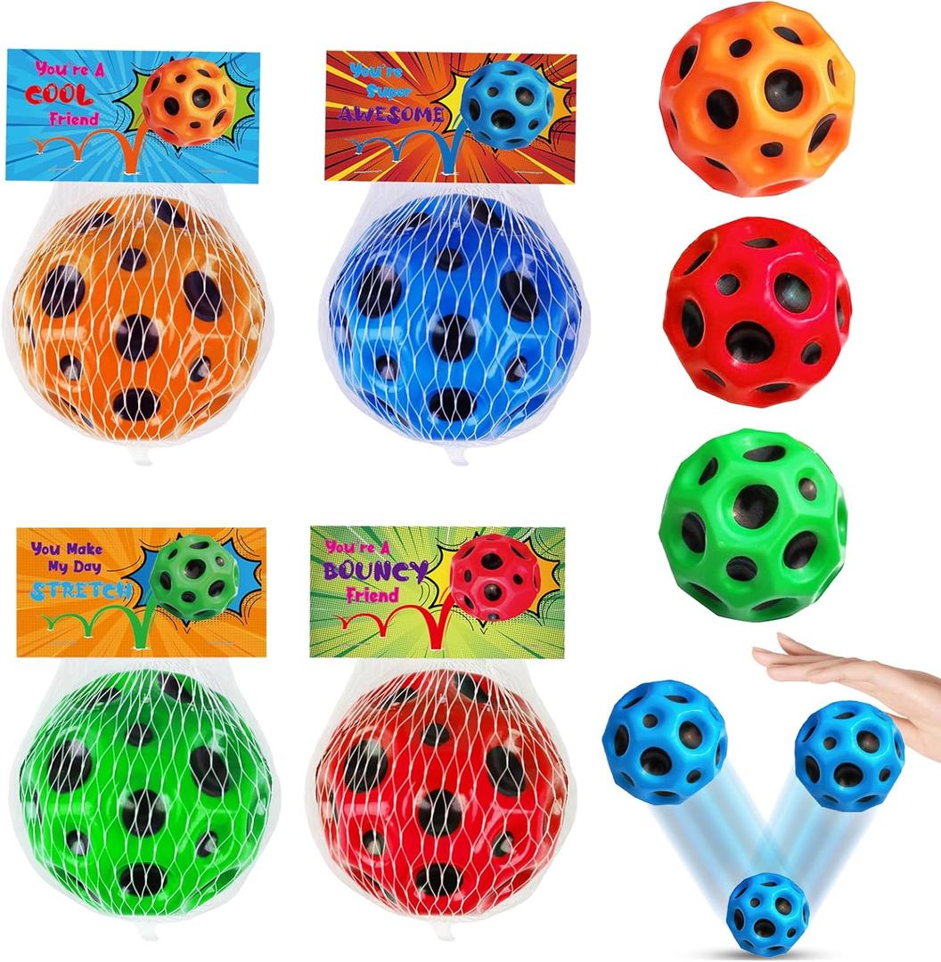12PCS Space Bouncy Balls for Kids Super High Bounce Moon Ball Jumping Toy Stress Balls Sport Party Favor Spaceballs Toddler Boys Girls Athlete Training Sensory Outdoor Play Birthday Gifts