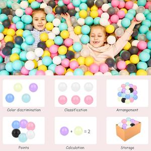 Vanland Ball Pit Balls for Baby and Toddler Phthalate Free BPA Free Crush Proof Plastic - Multicolored Pit Balls in Reusable Play Toys for Kids with Storage Bag (Feminine Colors)